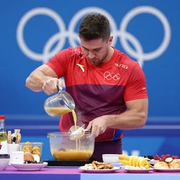 competitive breakfast making at the olympic games.