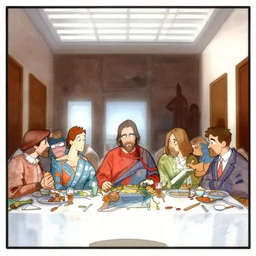 The last supper in the style of xkcd