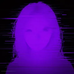 purple glitch effect black backround