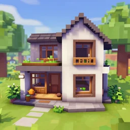 a modern day house in roblox, 4 k hd, digital art