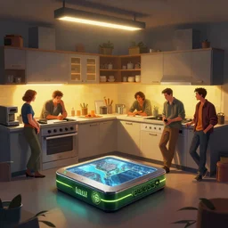 photo the last us environement part 2 kitchen 4 k rtx hdr volume light glow conpcet studio matte painting digital illustration fanart artstation by eytan zana and balazs agoston, jad saber and aaron limonick and pablo dominguez and florent lebrun and robby johnson