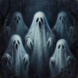 scary horror ghosts, oil painting, 8 k,