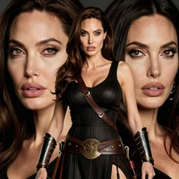 photo,  standing, warrior,  action, provocative indian, nose of Angelina Jolie,  lips of Megan Fox, big symmetrical eyes of Bjork, award winning photography by Leonardo Espina