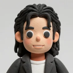 michael jackson!!! clay! close detailed macro sculpted headshot of michael jackson , style: claymation puppet kids clay , by guldies