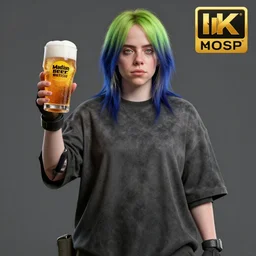 Billie Eilish as a video game character, unreal engine render, 4k  Madison Beer as a video game character, digital art, unreal engine, unreal engine render, blender render, render, 4k, coherent