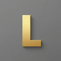 material design, minimalist logo of a golden uppercase l