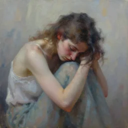 depression, by aleksander rostov, digital oil painting, detailed and complex, brushstrokes, ethereal, surreal, 8 k