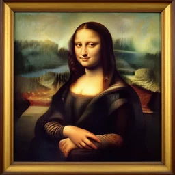 monalisa crawling emerged from painting