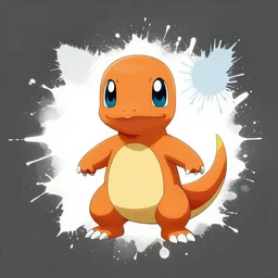 minimalist splatter paint of a collage of pokemon charmander!!!!!!!!!!!!!!!!, portrait, gapmoe yandere grimdark, trending on pixiv fanbox, painted by makoto shinkai takashi takeuchi studio ghibli, akihiko yoshida, ken sugimori!!!!