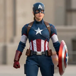 still of jessica chobot as capitan america in marvel avengers
