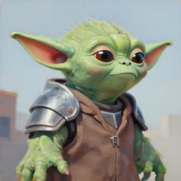 greg manchess portrait painting of armored yoda as overwatch character, medium shot, asymmetrical, profile picture, organic painting, sunny day, matte painting, bold shapes, hard edges, street art, trending on artstation, by huang guangjian and gil elvgren and sachin teng