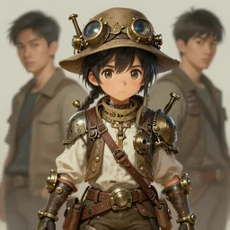a detailed portrait of a little anime steampunk explorer, by victo ngai and justin gerard, digital art, realistic painting, very detailed, fantasy, dnd, character design, trending on artstation
