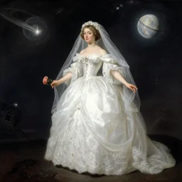rose bride in space, by Fragonard