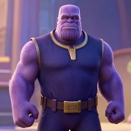 Thanos in a Disney Pixar animation 4K quality photorealism