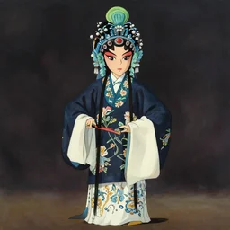 a full body portrait of a chinese opera performer, finely detailed features, perfect art, gapmoe yandere grimdark, trending on pixiv fanbox, painted by greg rutkowski makoto shinkai takashi takeuchi studio ghibli, emerald herald