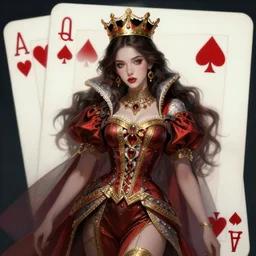 queen of spades suggestive full color digital fantasy art wallpaper model