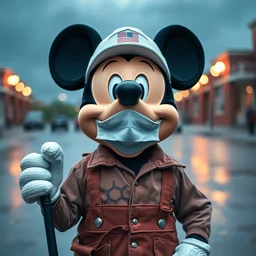 photograph of mickey mouse as a janitor, full - shot photograph, trending on pinterest, photorealism, highly detailed, overcast