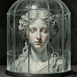 masterpiece Aphrodite in glass prison, masterpiece by Edgar Maxence and Ross Tran and Michael Whelan artistic, gustav dore, intricate drawing, realistic fantasy, extremely detailed and beautiful aesthetic face, establishing shot, 8k resolution, dramatic lighting,