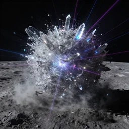 lunar - saturnine right of illumination, photorealistic, hyperrealistic, technical, royo, frazetta, giger, leds, dust, laser light, crystalline shimmers, chaos, complexity, emergence,