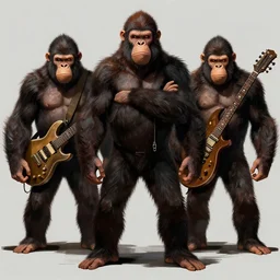 rage against the machine band characters in style of primal apes, digital painting, artstation, 8 k,