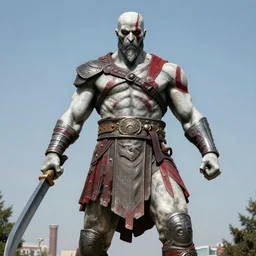 kratos statue north korea style