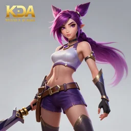 still of pretty Xayah (Wild Rift) in KDA More music video. 3d render, octane render, game art, realistic, highly detailed, trending on artstation, 4k, trending on artstation, pixar, cgsociety, unreal engine 5, redshift render, trending on artstation, blender, behance, cg