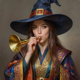 an anthropomorphic beautiful female scientist portrait blowing a bong wearing colourful robe, fine art, wizard hat, award winning, intricate, elegant, sharp focus, octane render, hyperrealistic, wizard hat cinematic lighting, highly detailed, digital painting, 8 k concept art, art by jamie hewlett and z. w. gu, masterpiece, trending on artstation, 8 k