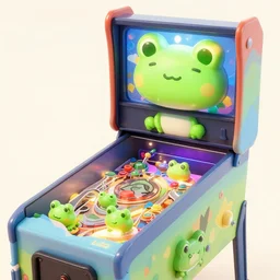 kawaii frogs pinball machine, hyper detailed octane render 8 5 mm f / 1 1, award winning
