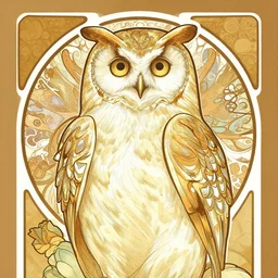eda, the owl lady, intricate illustration by krenz cushart, alphonse mucha, artgerm, trending on artstation