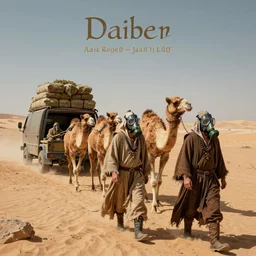 several stoner merchants in robes with integrated bong gas mask appliances, trucking bales of herbs across an alien desert with camel-like creatures in tow. Album art by Arik Roper and Jean Giraud