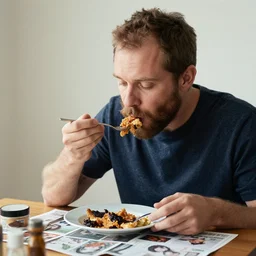 hairy dude eating jpegs for breakfast