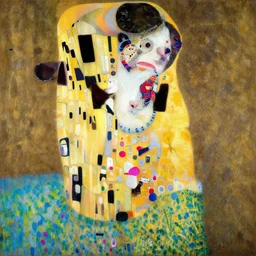 painting of a cute cow by Gustav Klimt