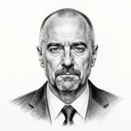pencil sketch of saul goodman, highly detailed, black and white, centered, portrait