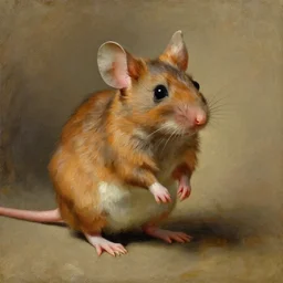 beautiful portrait of a mouse by rembrandt, oil painting, impasto