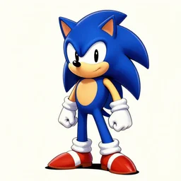 sonic the hedgehog dressed with mario ’ s clothes from super mario bros, concept art, drawn by greatest artist on artstation.