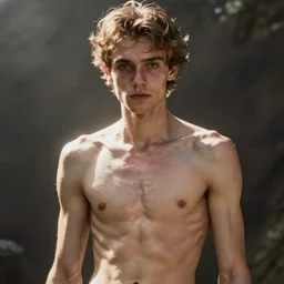 extremely skinny and starved man. fantasy art