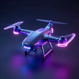 a photo of a futuristic neon drone toy