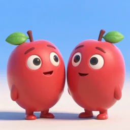 two little fruitties being friends, disney, pixar, cgi