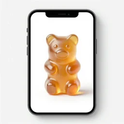 gummy bear in a iphone presentation