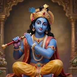 matte painting of lord krishna