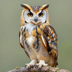 realistic portrait beautiful painting of japanese owl, colorful bird feathers. full body, fine art, trending on artstation, smooth draw, sharp focus, digital art, bright colors, fine draw, perfect lighting, high render, high resolution.
