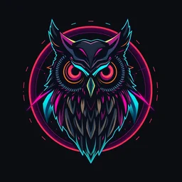 owl logo cyberpunk 8 k abstract