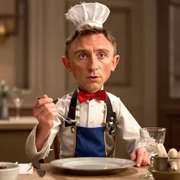 daniel craig as a character in ratatouille, funny caricature