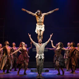 award winning Production photo of passion of the christ the musical on broadway, dancing, singing, costumes by Julie Taymor, set design by Julie Taymor