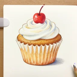 cupcake drawn by george tooker