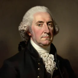 nic cage as george washington, buff, painted portrait, highly detailed,