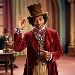 film still of Tekashi 69 as Willy Wonka in Willy Wonka and the Chocolate Factory 1971