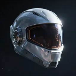 a cyberpunk halo helmet floating in space with light reflection, close shot, 8k, cinematic, epic, ultra detailed, award winning, trending on artstationHD, dramatic