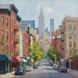 painting of a mix of le havre and new york