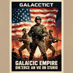 propaganda poster for the galactic empire, american ww 2 patriotic style